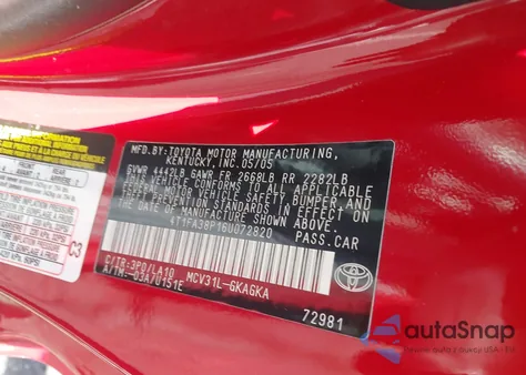 2006 Toyota Camry Solara Sle from USA, damaged, VIN 4T1FA38P16U072820